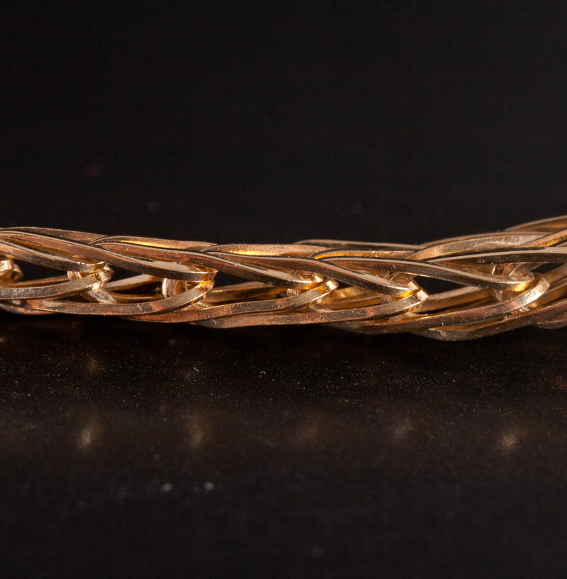 14k Yellow Gold Round Cabochon AA Opal Chain Style Bracelet .70ctw 19.7g