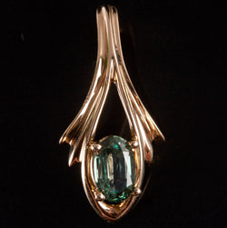 14k Yellow Gold Natural AA Alexandrite Solitaire Style Pendant 1.0ct 1.75g