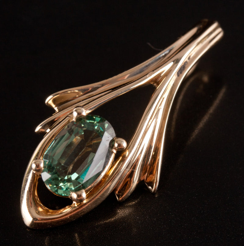 14k Yellow Gold Natural AA Alexandrite Solitaire Style Pendant 1.0ct 1.75g