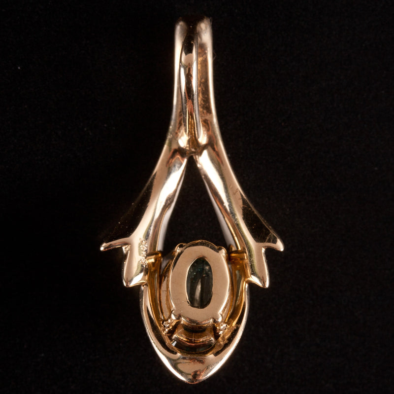 14k Yellow Gold Natural AA Alexandrite Solitaire Style Pendant 1.0ct 1.75g