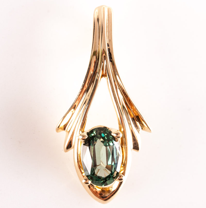 14k Yellow Gold Natural AA Alexandrite Solitaire Style Pendant 1.0ct 1.75g