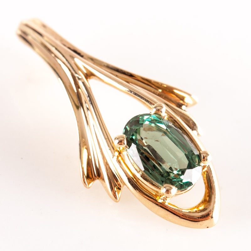 14k Yellow Gold Natural AA Alexandrite Solitaire Style Pendant 1.0ct 1.75g
