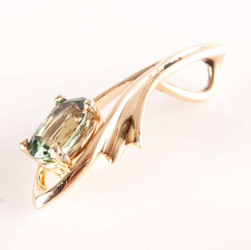 14k Yellow Gold Natural AA Alexandrite Solitaire Style Pendant 1.0ct 1.75g