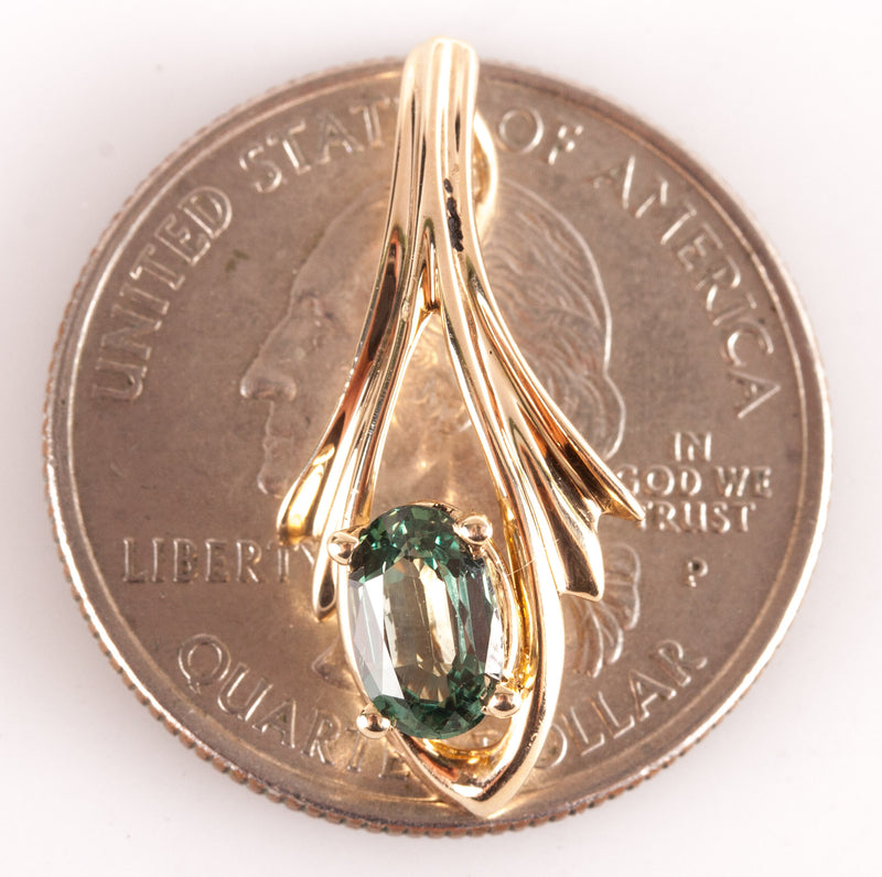 14k Yellow Gold Natural AA Alexandrite Solitaire Style Pendant 1.0ct 1.75g