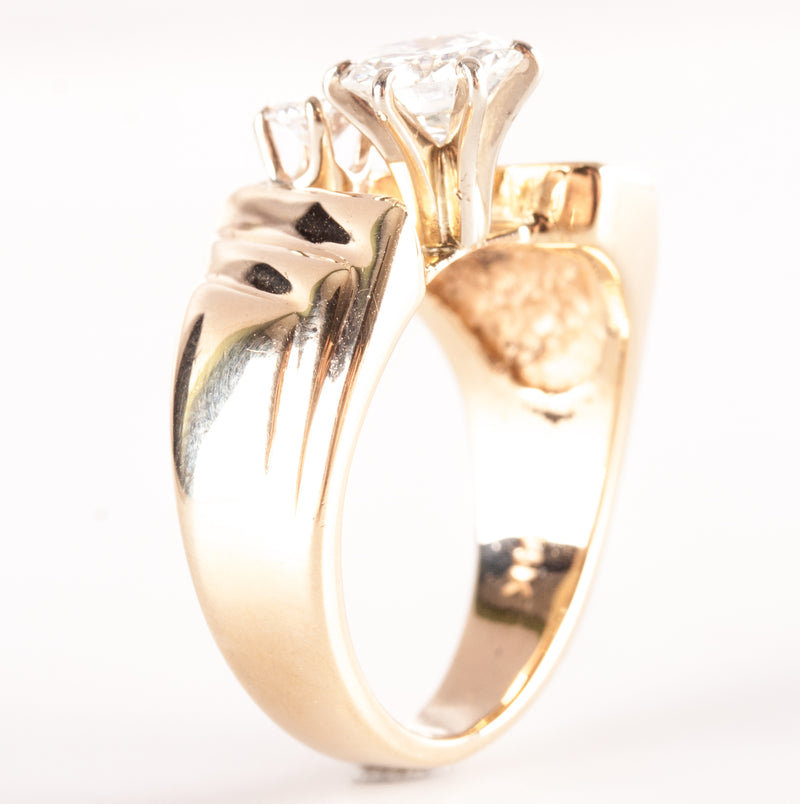 14k Yellow Gold Transitional Round H VS2 Diamond Engagement Ring 1.39ctw 9.42g