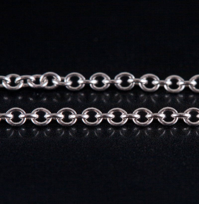 18k White Gold Round Sapphire & Diamond Necklace W/ 16" Chain 1.32ctw 5.59g