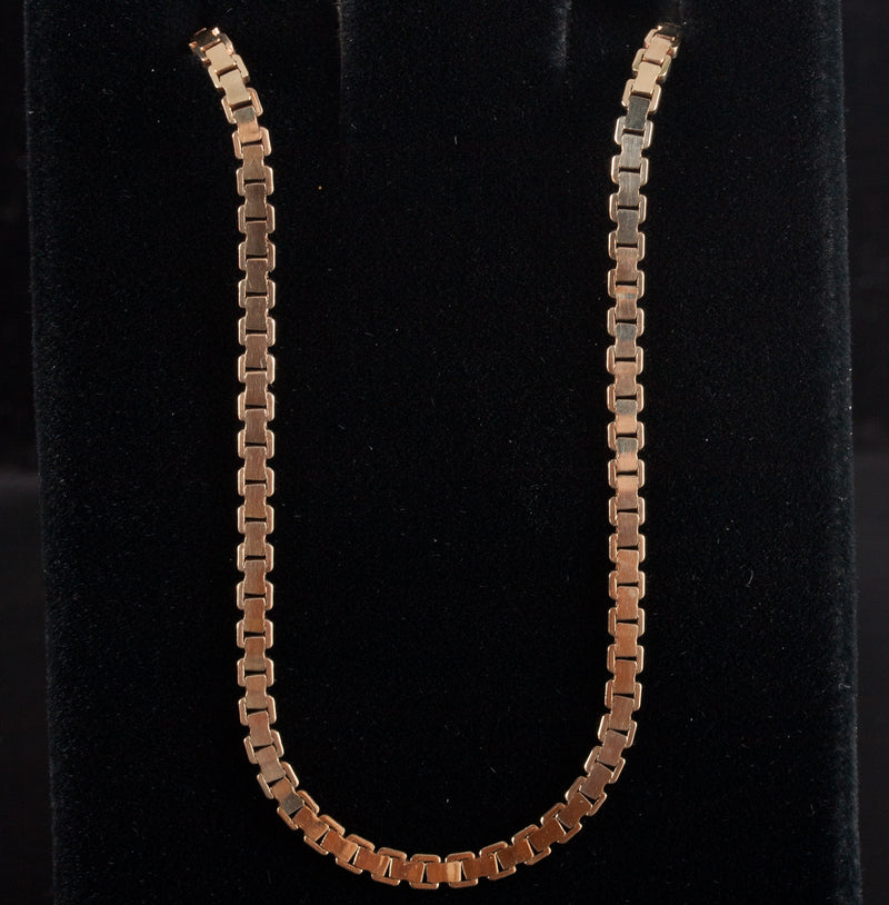 14k Yellow Gold Italian Venetian Adjustable Chain Necklace 13.85g 21"-18" Length