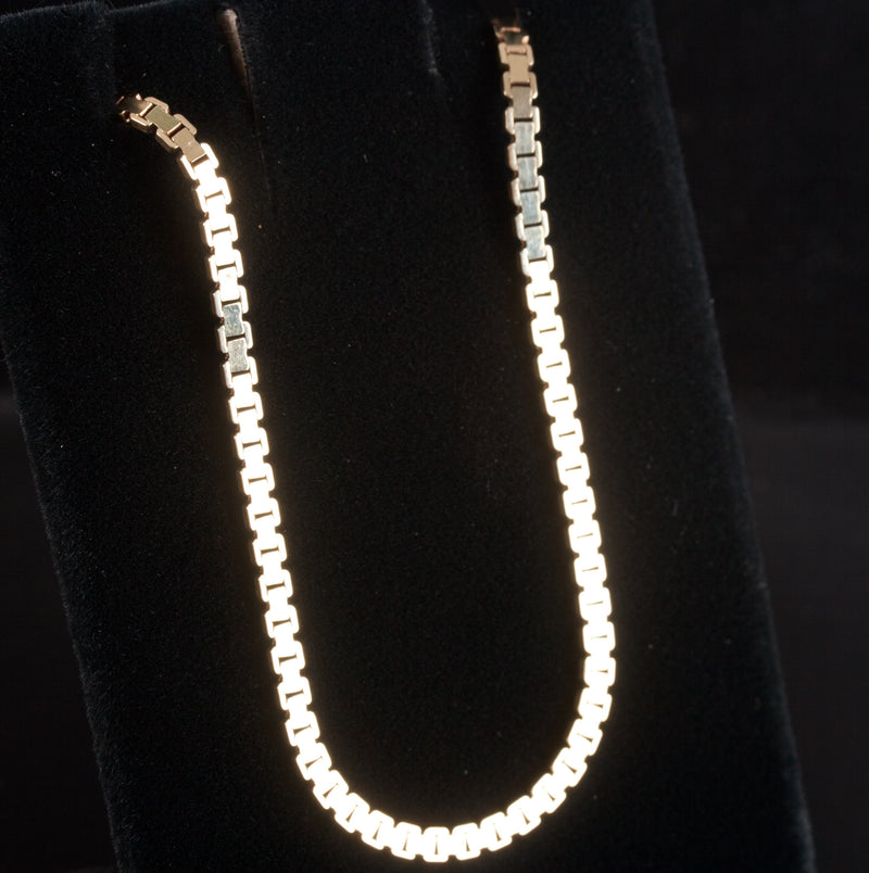 14k Yellow Gold Italian Venetian Adjustable Chain Necklace 13.85g 21"-18" Length
