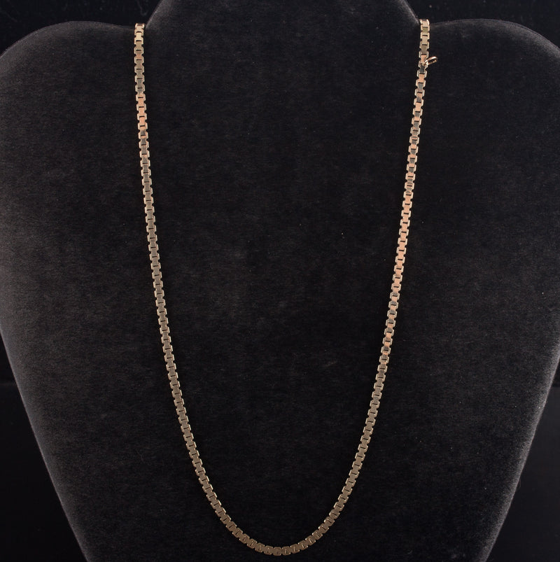 14k Yellow Gold Italian Venetian Adjustable Chain Necklace 13.85g 21"-18" Length