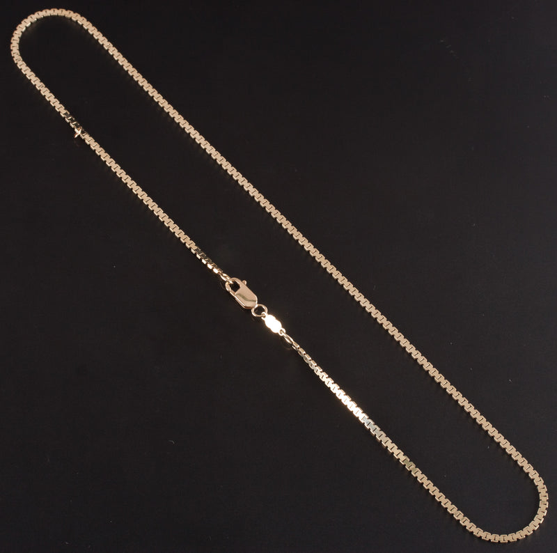14k Yellow Gold Italian Venetian Adjustable Chain Necklace 13.85g 21"-18" Length