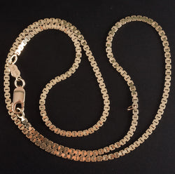 14k Yellow Gold Italian Venetian Adjustable Chain Necklace 13.85g 21"-18" Length