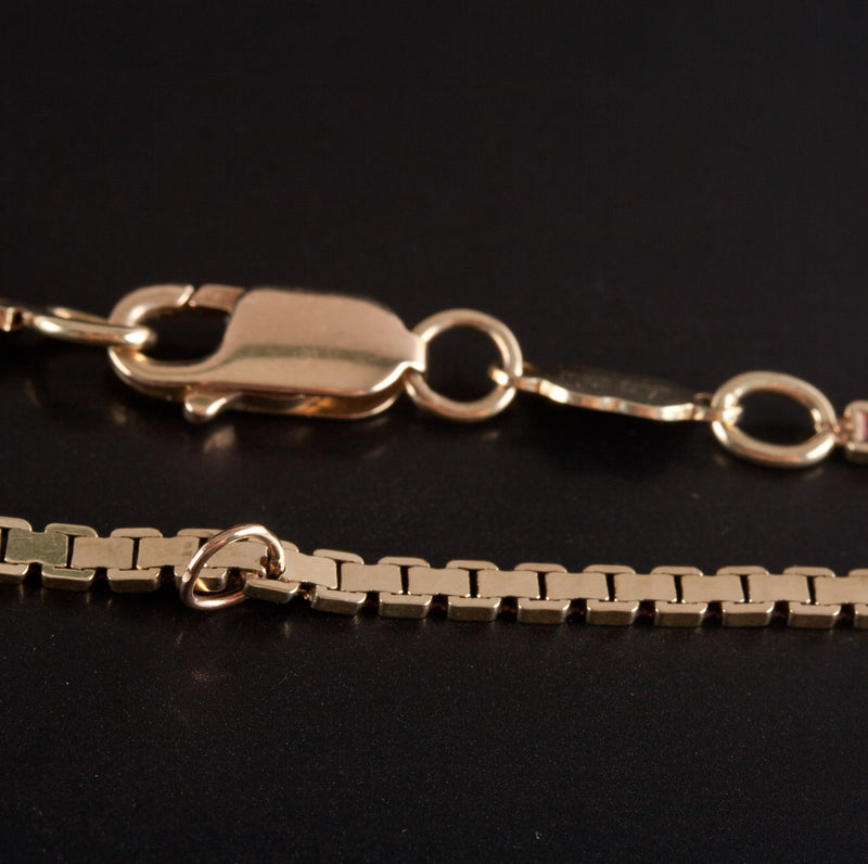 14k Yellow Gold Italian Venetian Adjustable Chain Necklace 13.85g 21"-18" Length