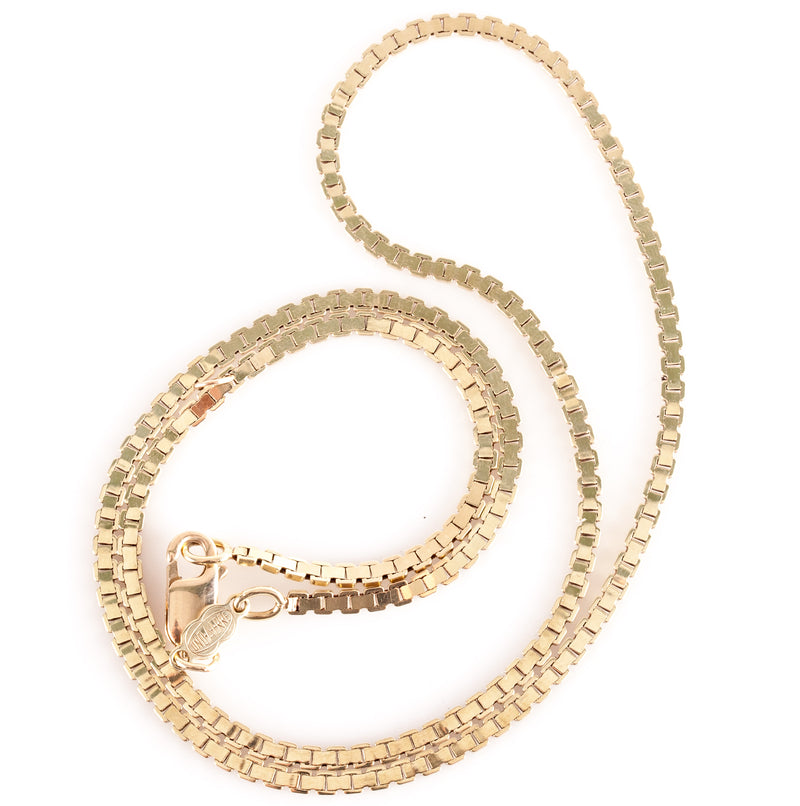 14k Yellow Gold Italian Venetian Adjustable Chain Necklace 13.85g 21"-18" Length