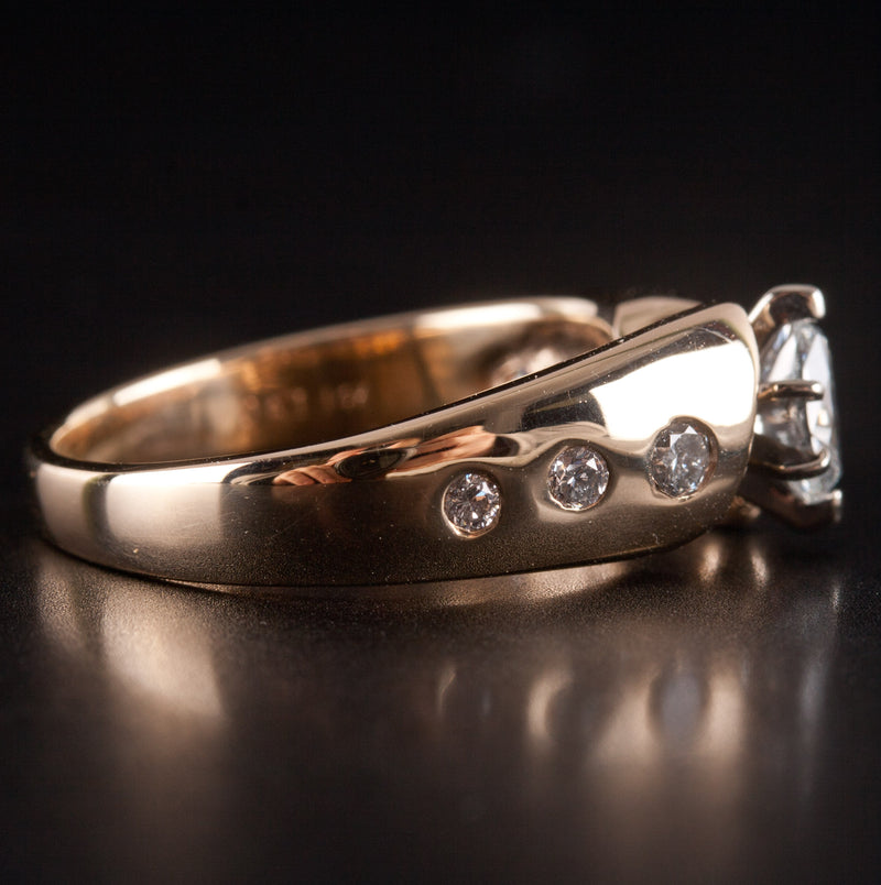14k Yellow Gold Marquise / Round H SI2 Diamond Engagement Ring .425ctw 5.13g