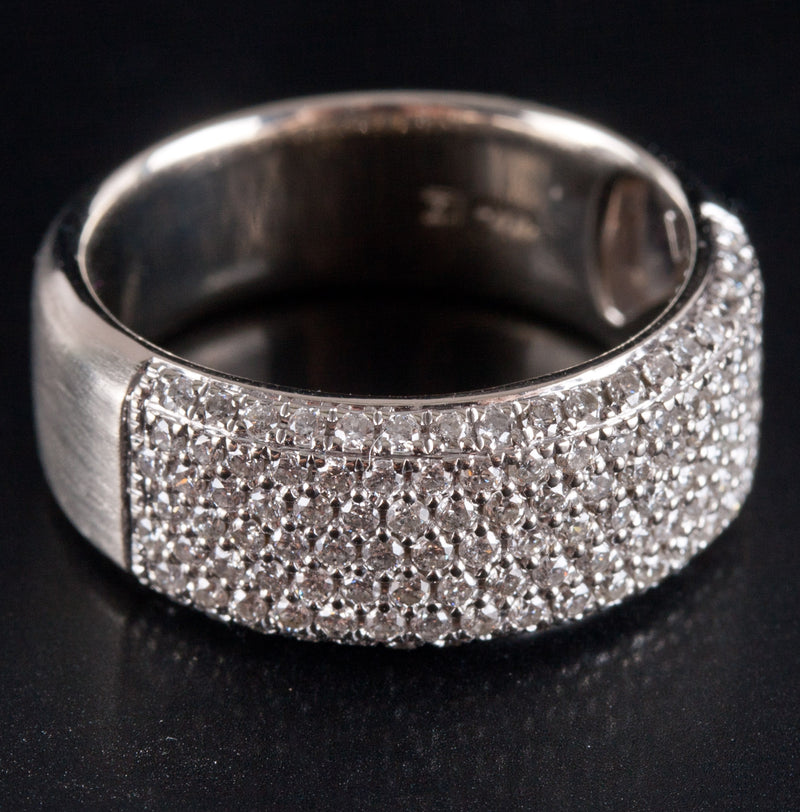 14k White Gold Round Diamond Cluster Wedding Anniversary Ring .3325ctw 6.2g