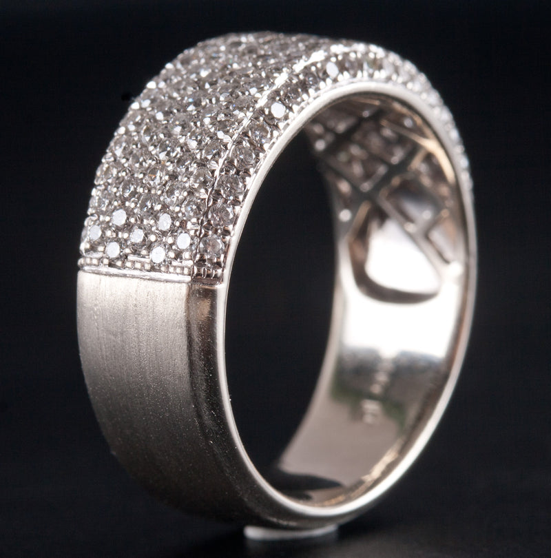 14k White Gold Round Diamond Cluster Wedding Anniversary Ring .3325ctw 6.2g