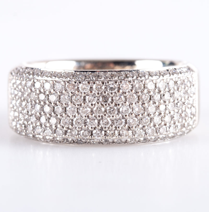 14k White Gold Round Diamond Cluster Wedding Anniversary Ring .3325ctw 6.2g