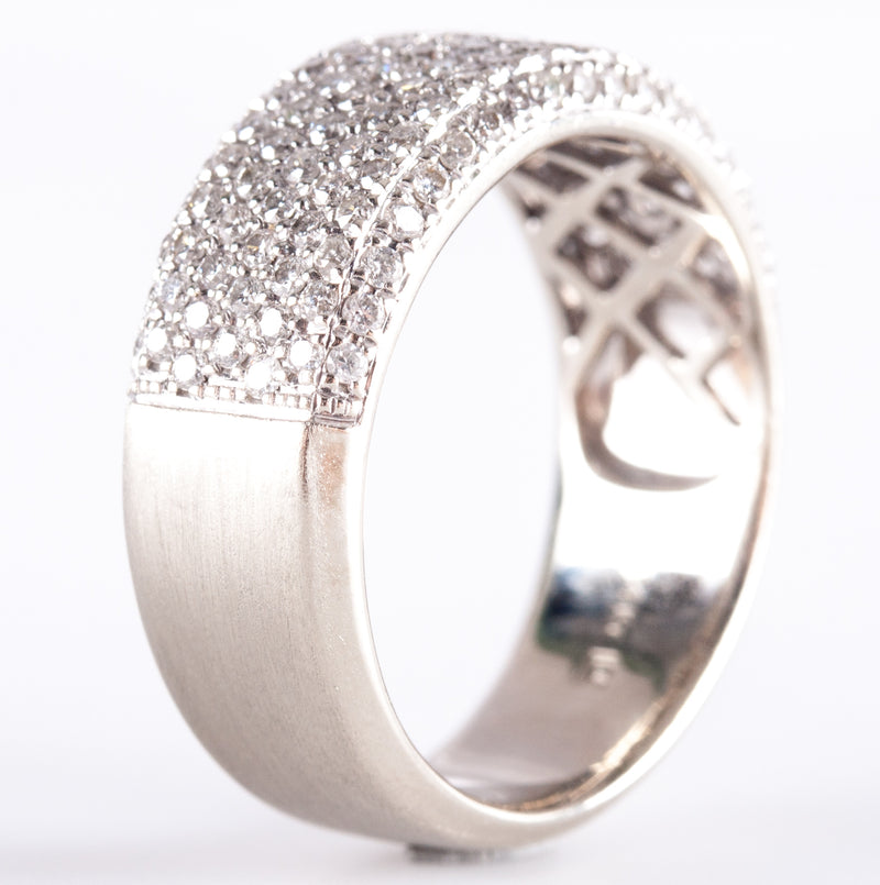14k White Gold Round Diamond Cluster Wedding Anniversary Ring .3325ctw 6.2g