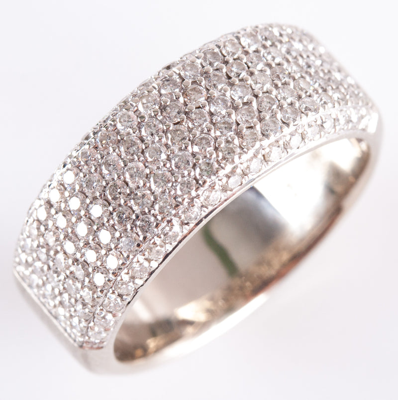 14k White Gold Round Diamond Cluster Wedding Anniversary Ring .3325ctw 6.2g
