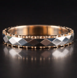 14k Yellow White Gold Two-Tone Style Wedding Anniversary Band Ring 5.05g