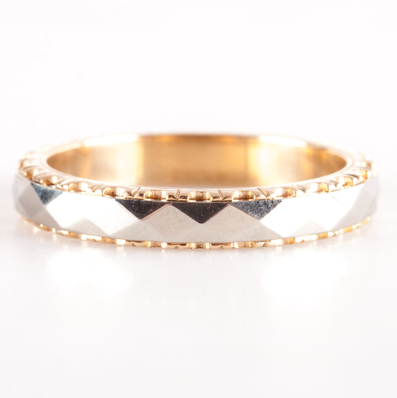 14k Yellow White Gold Two-Tone Style Wedding Anniversary Band Ring 5.05g