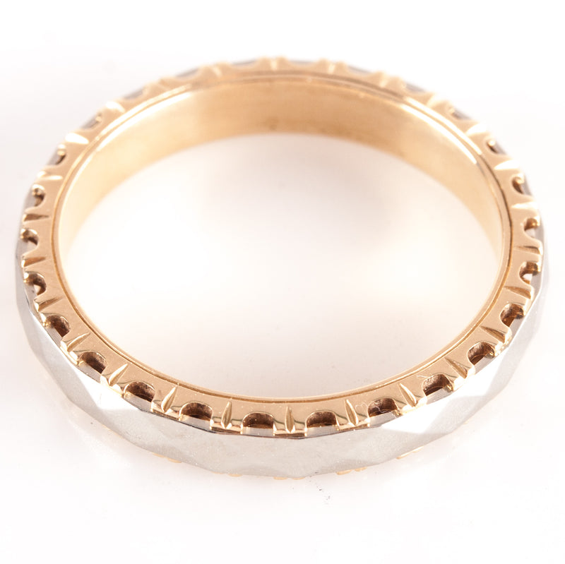 14k Yellow White Gold Two-Tone Style Wedding Anniversary Band Ring 5.05g