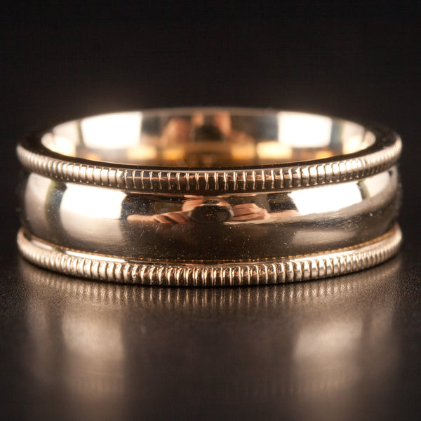 14k Yellow Gold Milgrain Style Wedding Anniversary Band Ring 5.82g 5.5mm Width