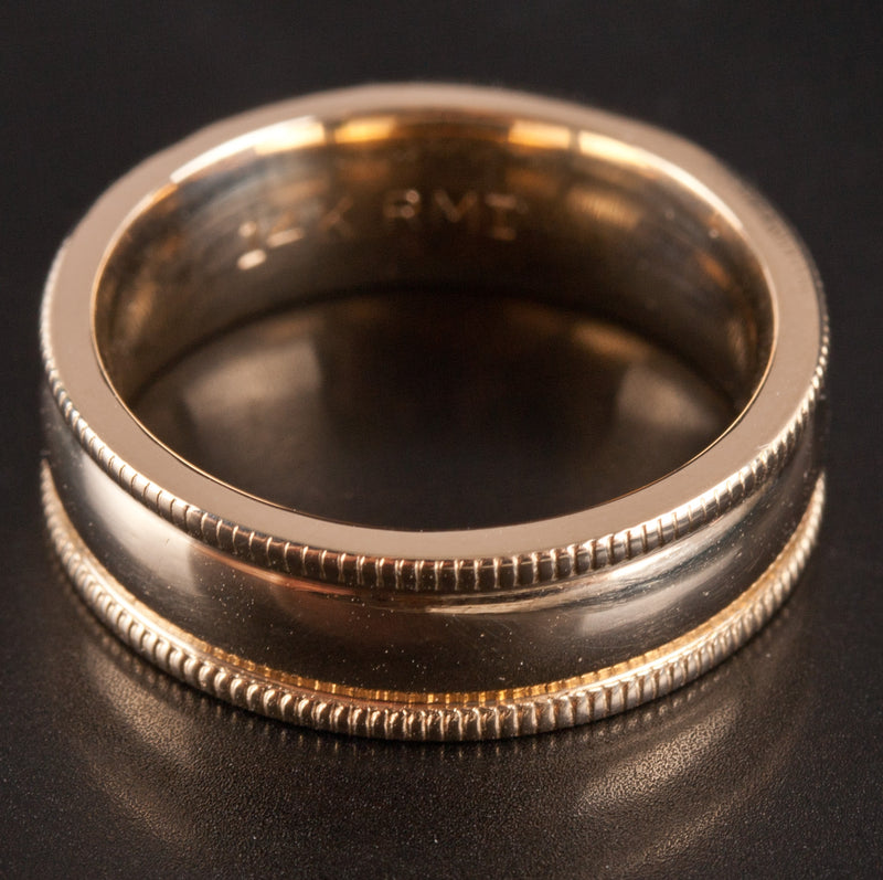 14k Yellow Gold Milgrain Style Wedding Anniversary Band Ring 5.82g 5.5mm Width