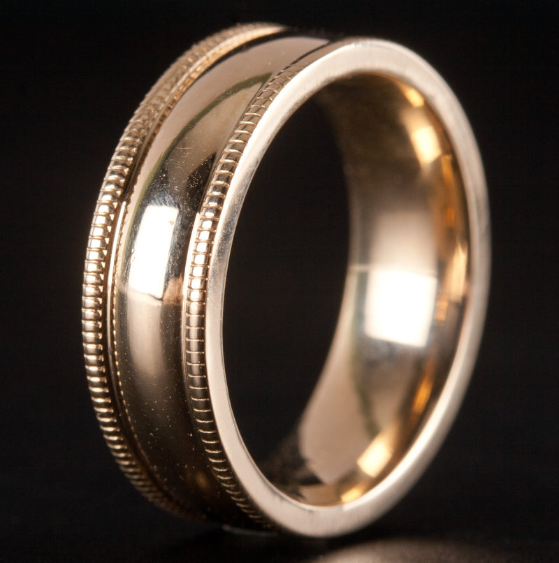 14k Yellow Gold Milgrain Style Wedding Anniversary Band Ring 5.82g 5.5mm Width