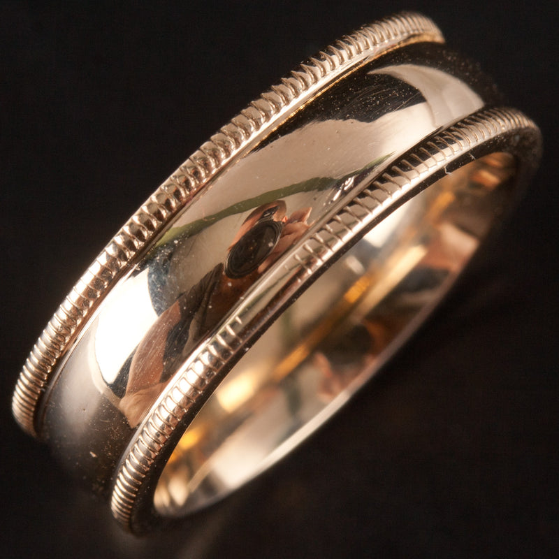 14k Yellow Gold Milgrain Style Wedding Anniversary Band Ring 5.82g 5.5mm Width