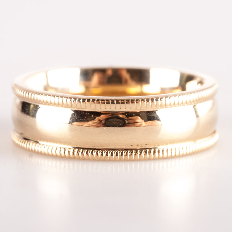 14k Yellow Gold Milgrain Style Wedding Anniversary Band Ring 5.82g 5.5mm Width