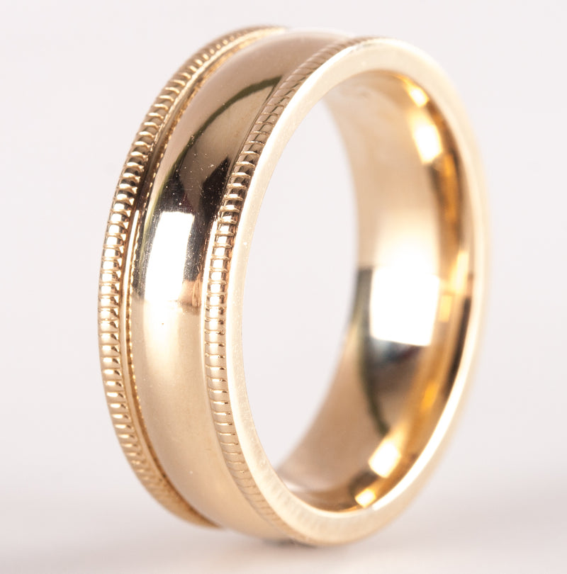 14k Yellow Gold Milgrain Style Wedding Anniversary Band Ring 5.82g 5.5mm Width