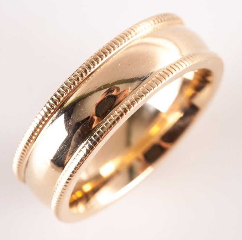 14k Yellow Gold Milgrain Style Wedding Anniversary Band Ring 5.82g 5.5mm Width