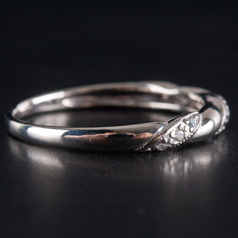10k White Gold Round Diamond Wedding Anniversary Ring .03ctw 1.57g