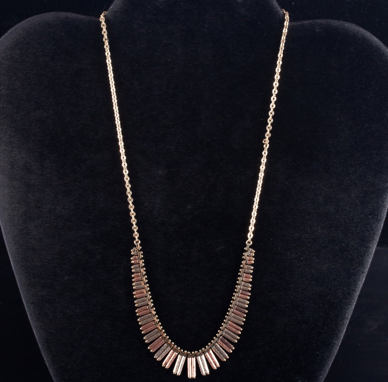 14k Yellow White Rose Gold Tri Color Waterfall Style Necklace 14.77g 16" Length