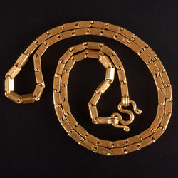 23k Yellow Gold Rectangle Link Style Chain Necklace 29.1g 17.75" Length