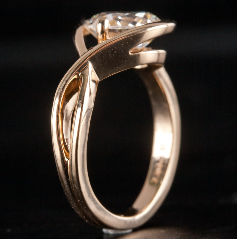 14k Yellow Gold Pandora Lab-Created Diamond Solitaire Engagement Ring 2.02ct 4g