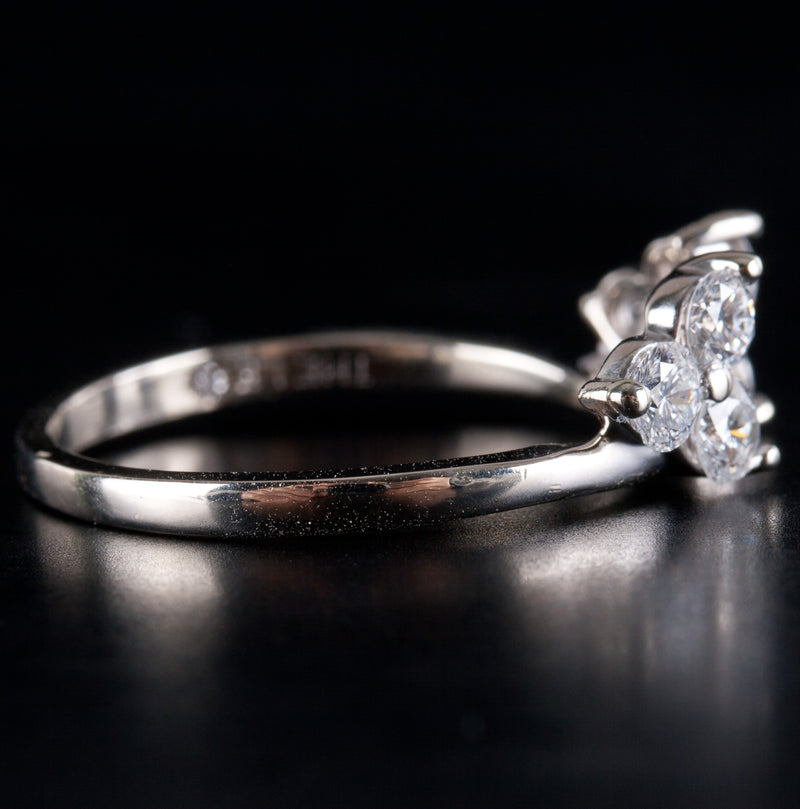 14k White Gold Round F SI2 Leo Diamond Wedding Jacket Ring .79ctw 2.7g