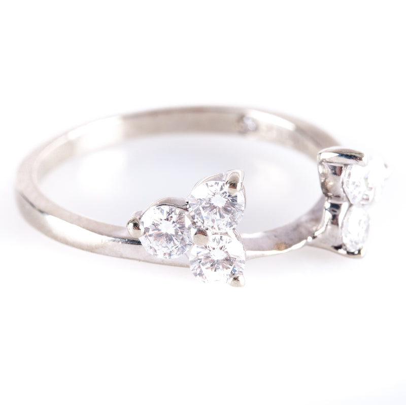 14k White Gold Round F SI2 Leo Diamond Wedding Jacket Ring .79ctw 2.7g
