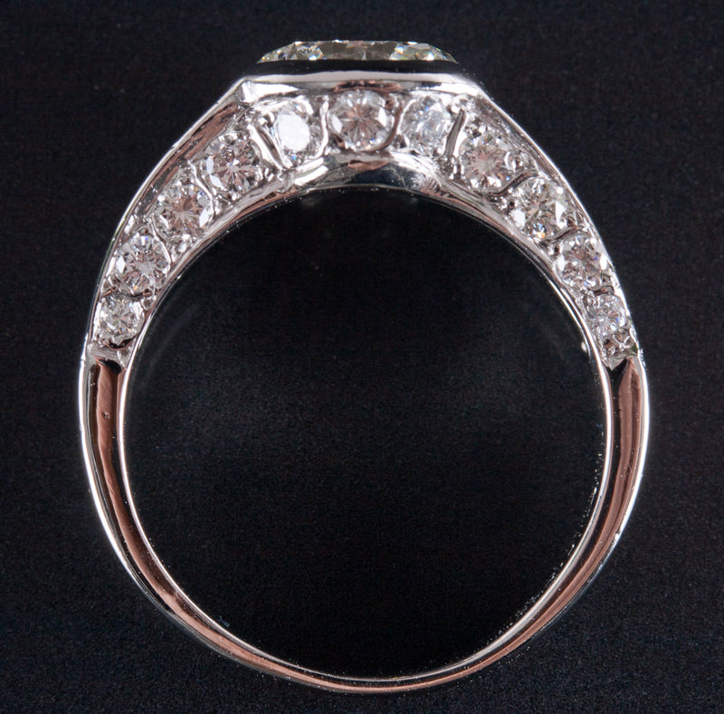 950 Platinum G VVS2 Round Baguette Diamond Engagement Ring 4.01ctw 9.21g