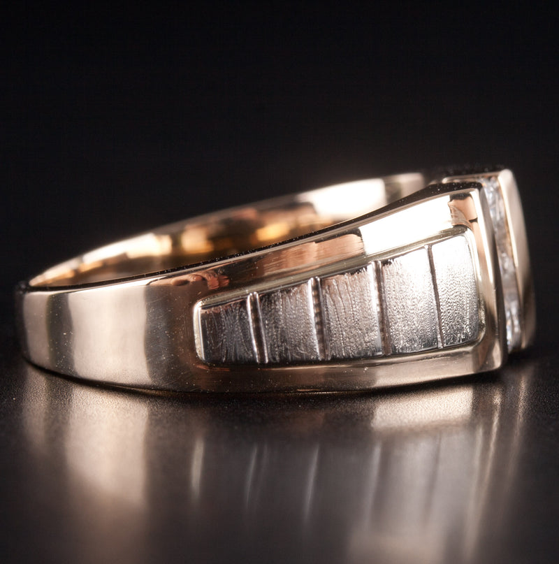 14k Yellow White Gold Round G - H SI1 Diamond Two-Tone Ring .18ctw 9.52g