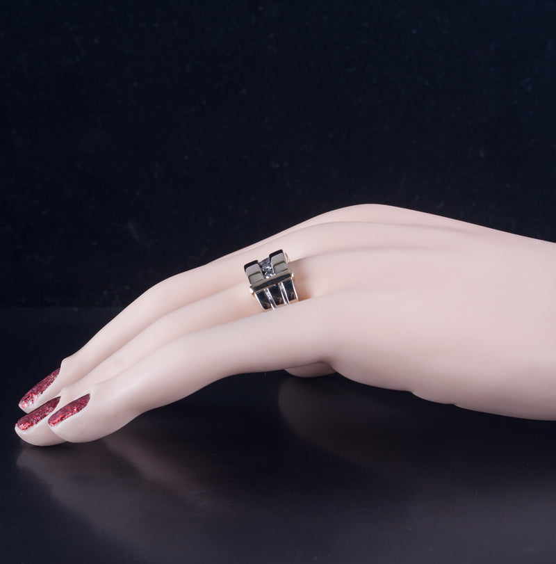 14k White Yellow Gold Round H SI3 Diamond Two-Tone Cocktail Ring .60ctw 10.22g