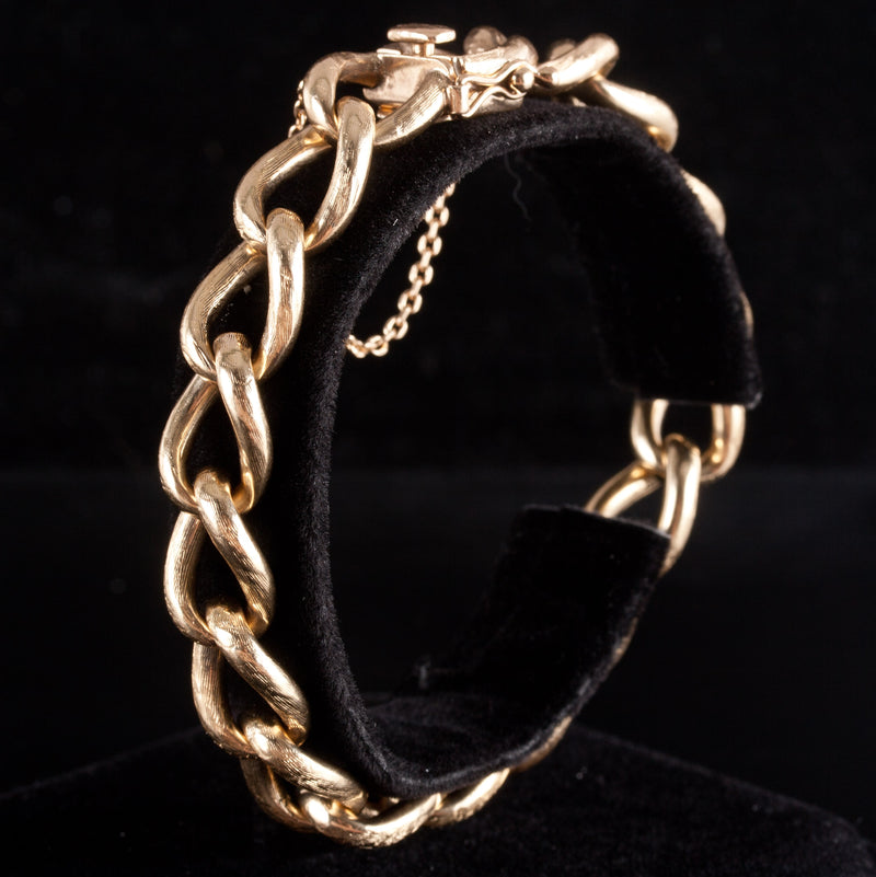 14k Yellow Gold Hollow Round Fancy Link Style Heavy Bracelet 36.45g 7" Length
