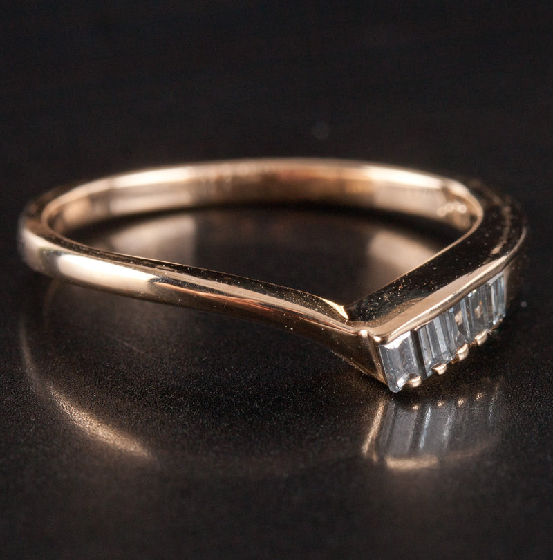 14k Yellow Gold Baguette Aquamarine Five-Stone Style Ring .10ctw 1.95g