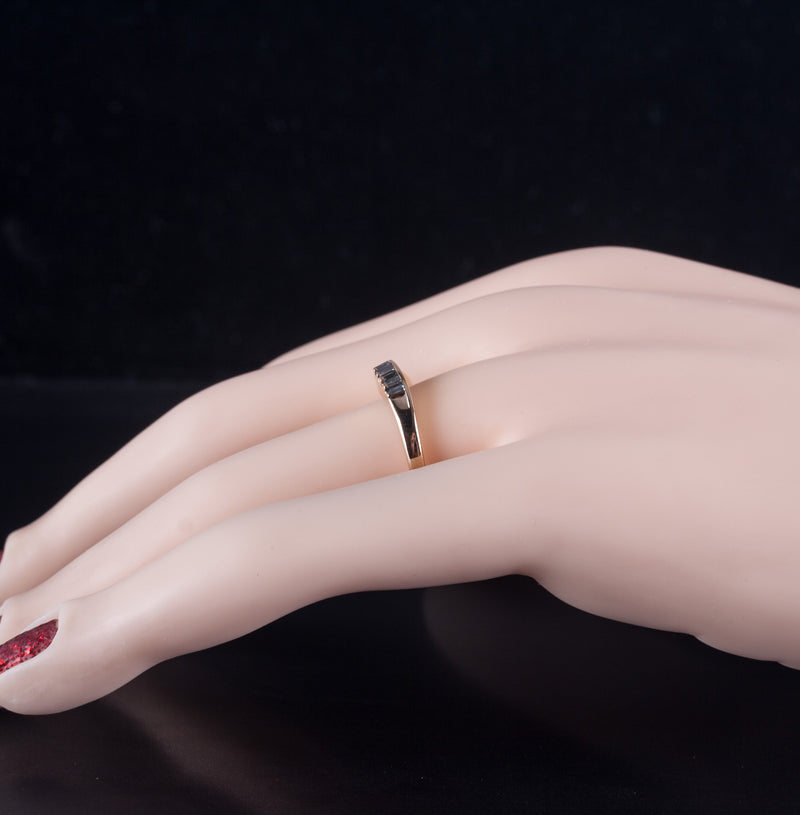 14k Yellow Gold Baguette Aquamarine Five-Stone Style Ring .10ctw 1.95g