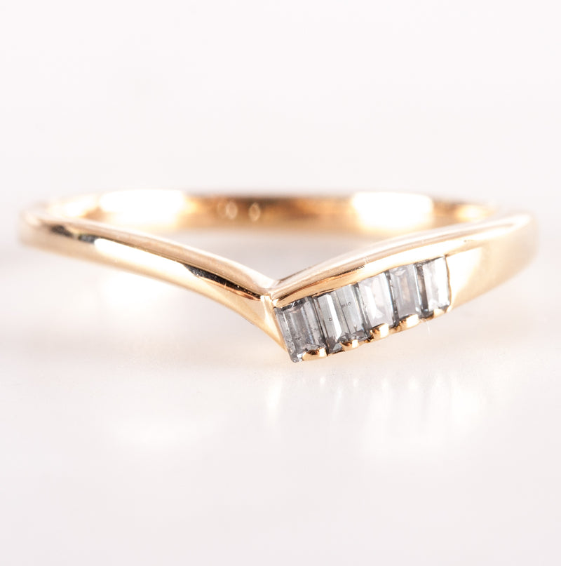 14k Yellow Gold Baguette Aquamarine Five-Stone Style Ring .10ctw 1.95g