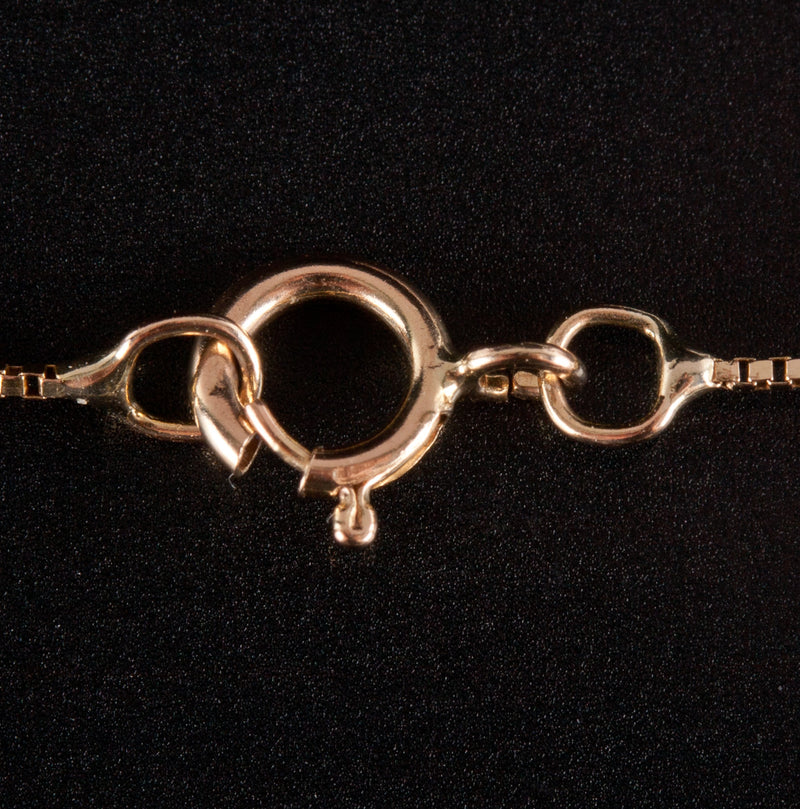 14k / 10k Yellow Gold Trillion Cabochon Opal Necklace W/ 18" Chain .59ct 2.15g