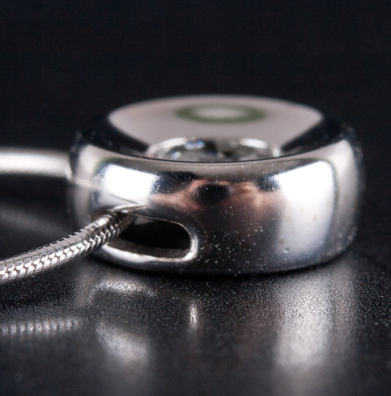 14k White Gold Round H I1 Diamond Solitaire Necklace W/ 18" Chain .25ct 3.52g