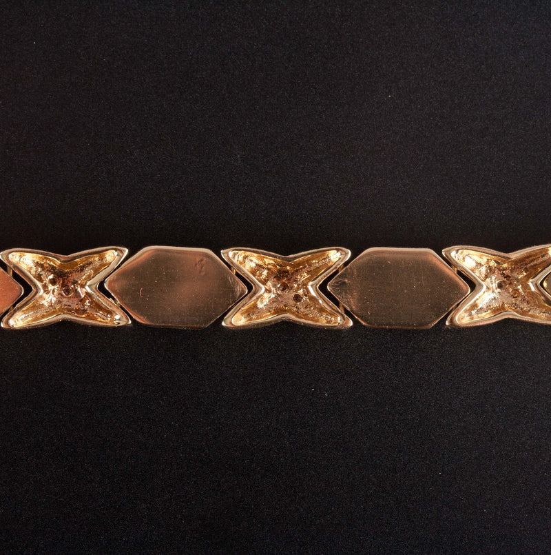 14k Yellow Gold Round G-H SI1-SI2 Diamond Tennis Bracelet 1.0ctw 7.25" Length