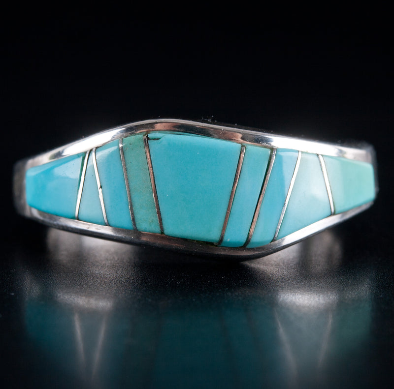 Calvin Begay Sterling Silver Inlay Turquoise Necklace Bracelet Ring Earring Set